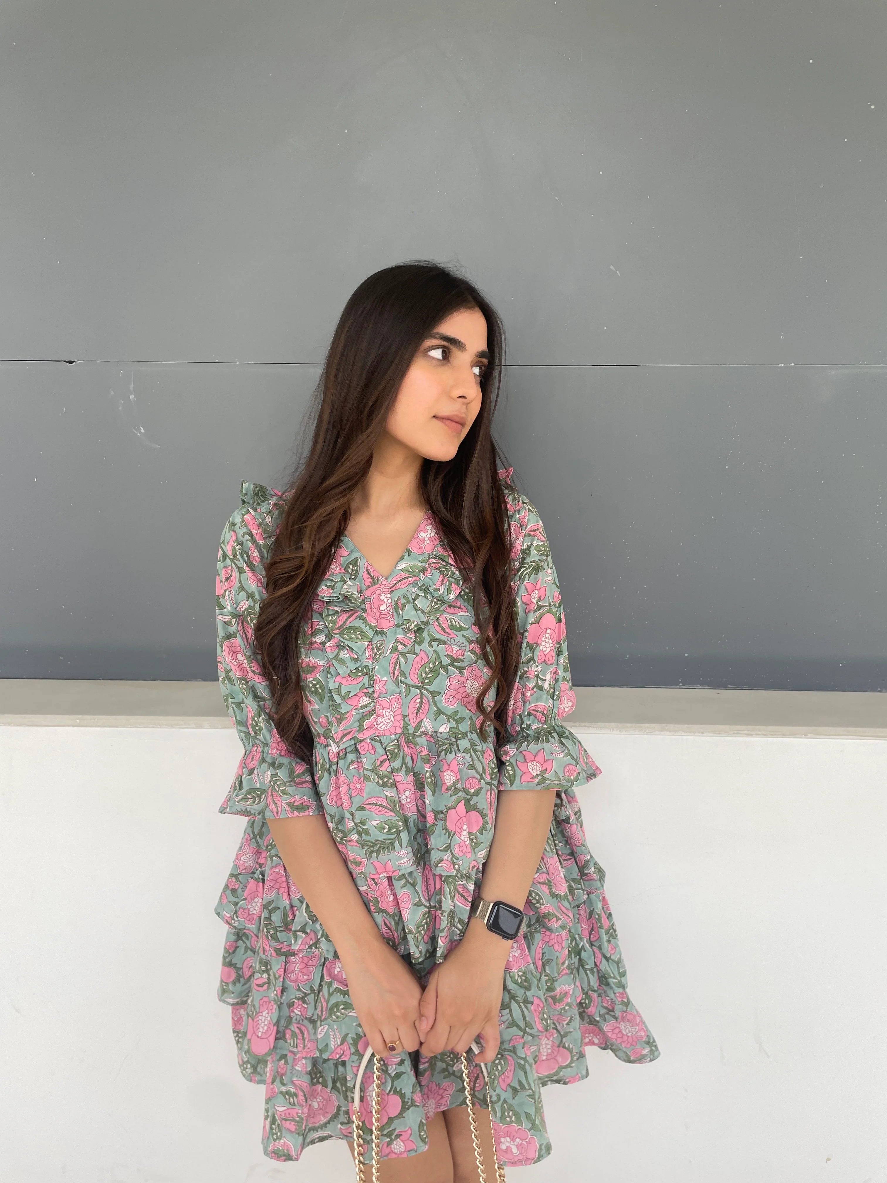 Elizabeth frill short dress - Image 3