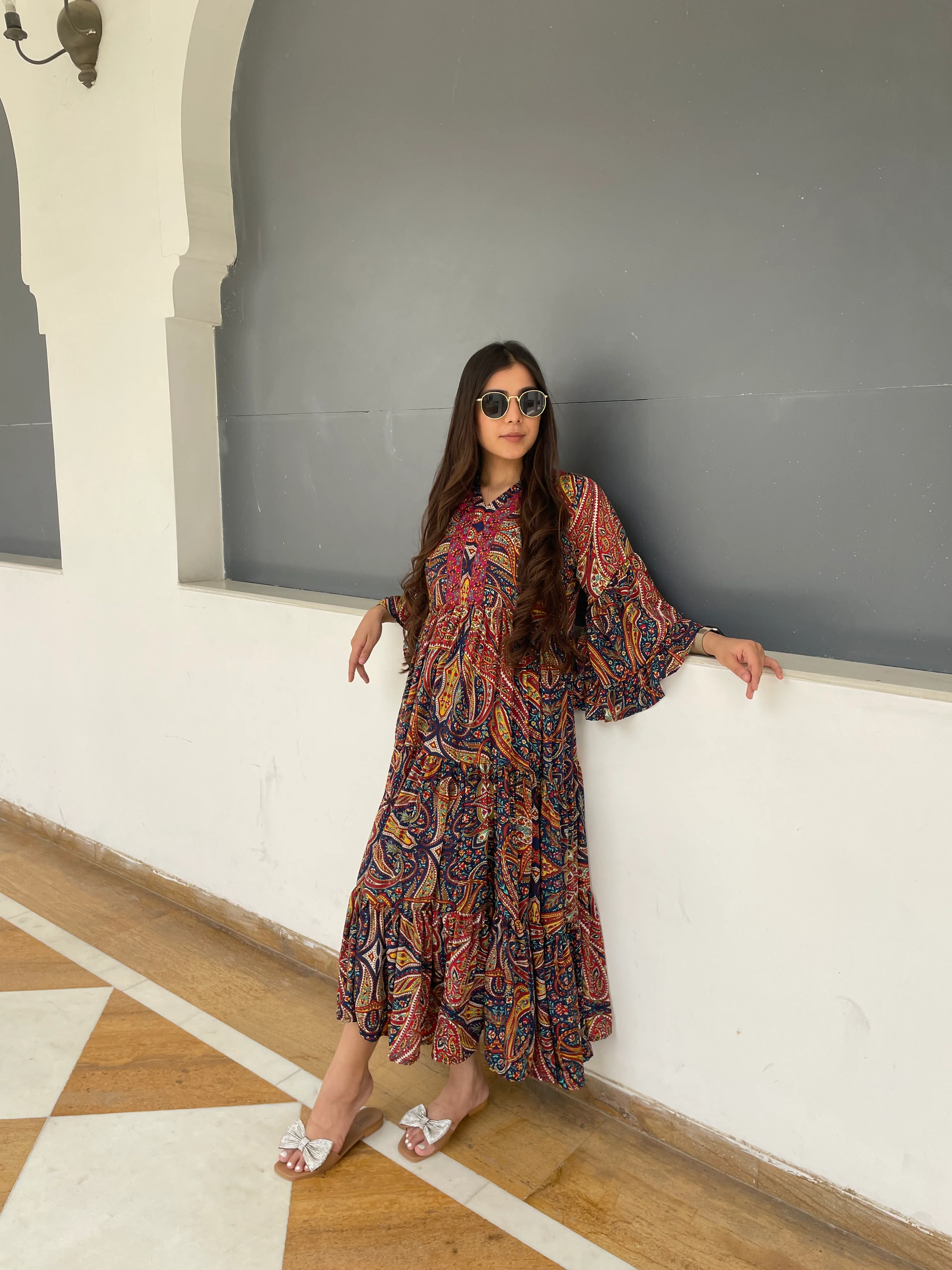 Paisley crepe dress - Image 3