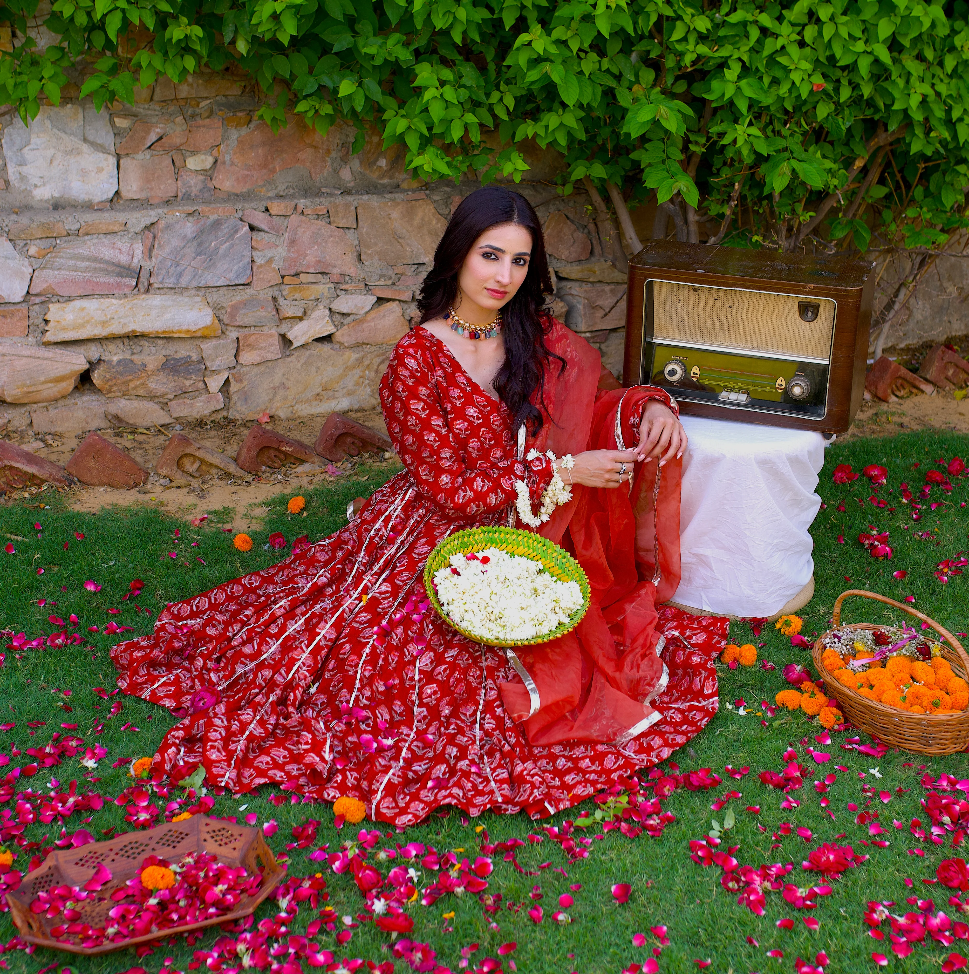 Roohi Chanderi Angrakha Anarkali Set - Image 3