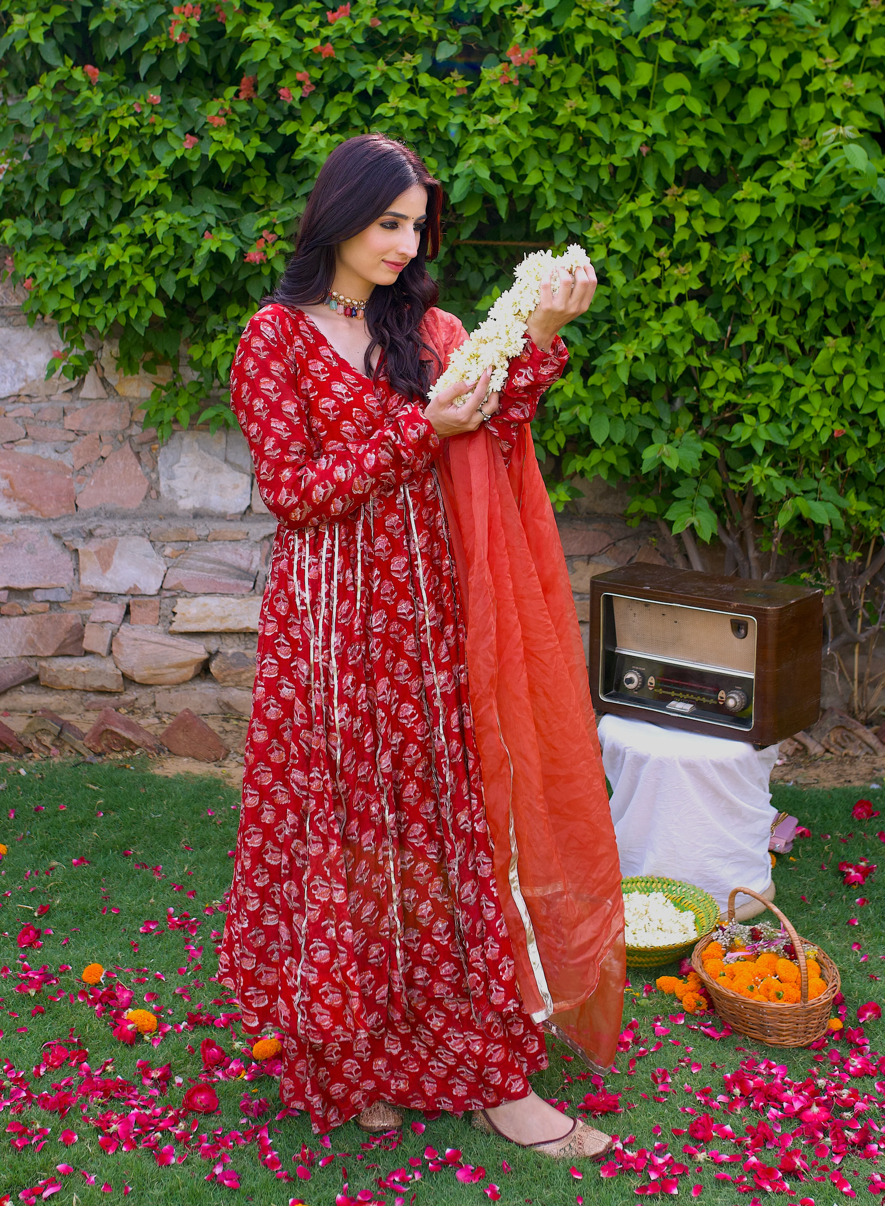 Roohi Chanderi Angrakha Anarkali Set - Image 4
