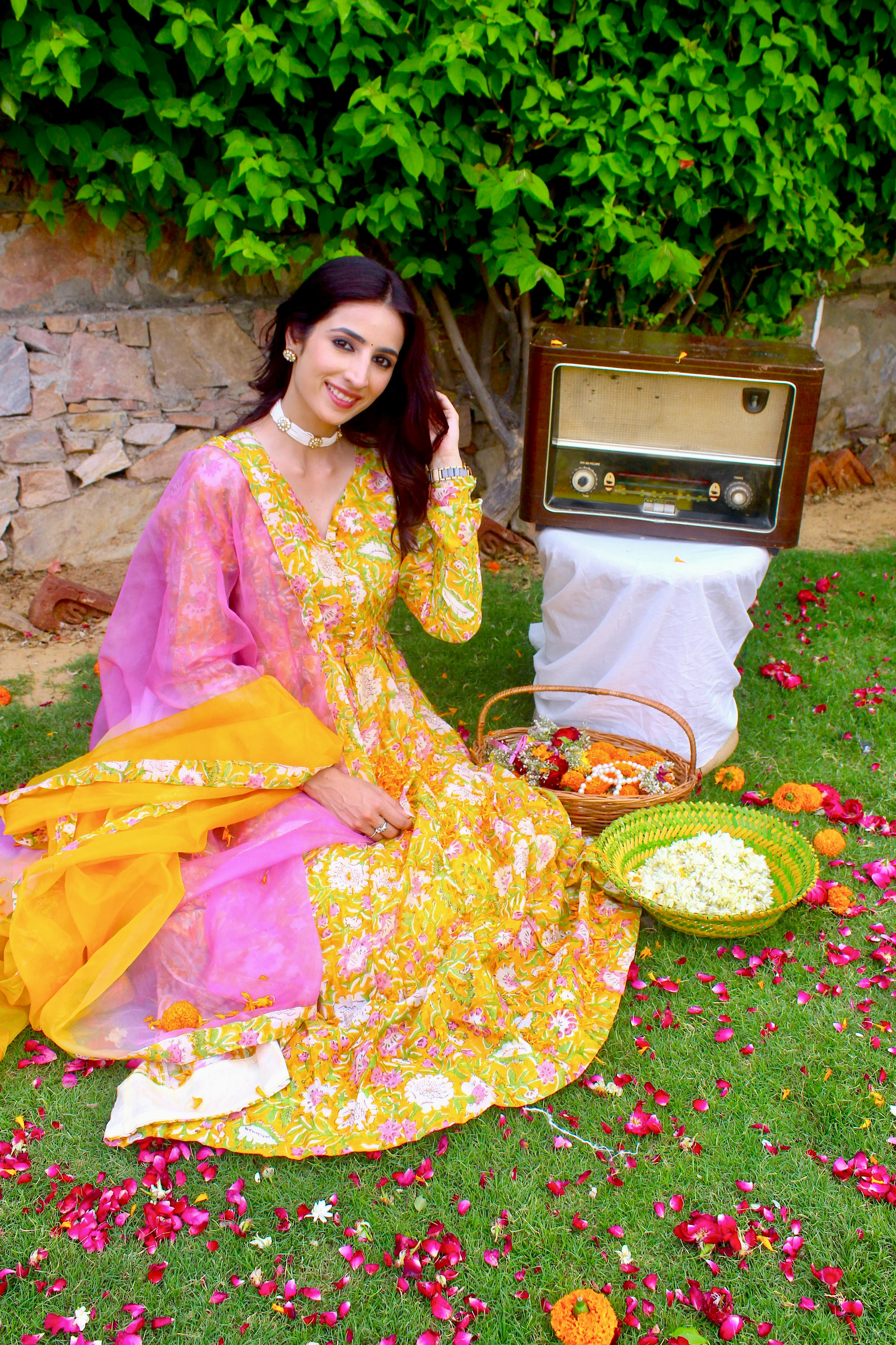 Sunshine Bloom Angrakha Anarkali Set - Image 4